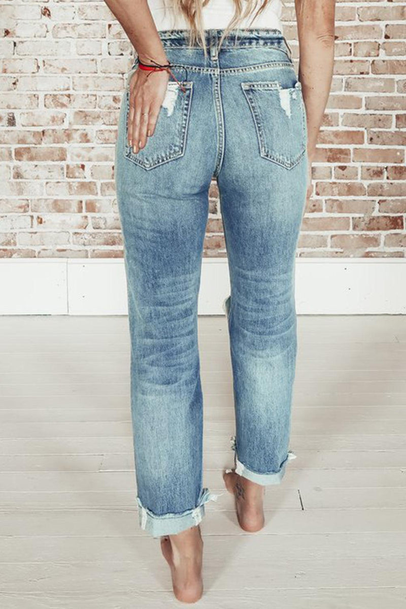 High Rise Straight Mom Jeans
