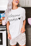 Blessed mama Graphic Leopard Lounge Set