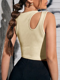 Women's Knitted Hollow Asymmetric Cropped Vest
